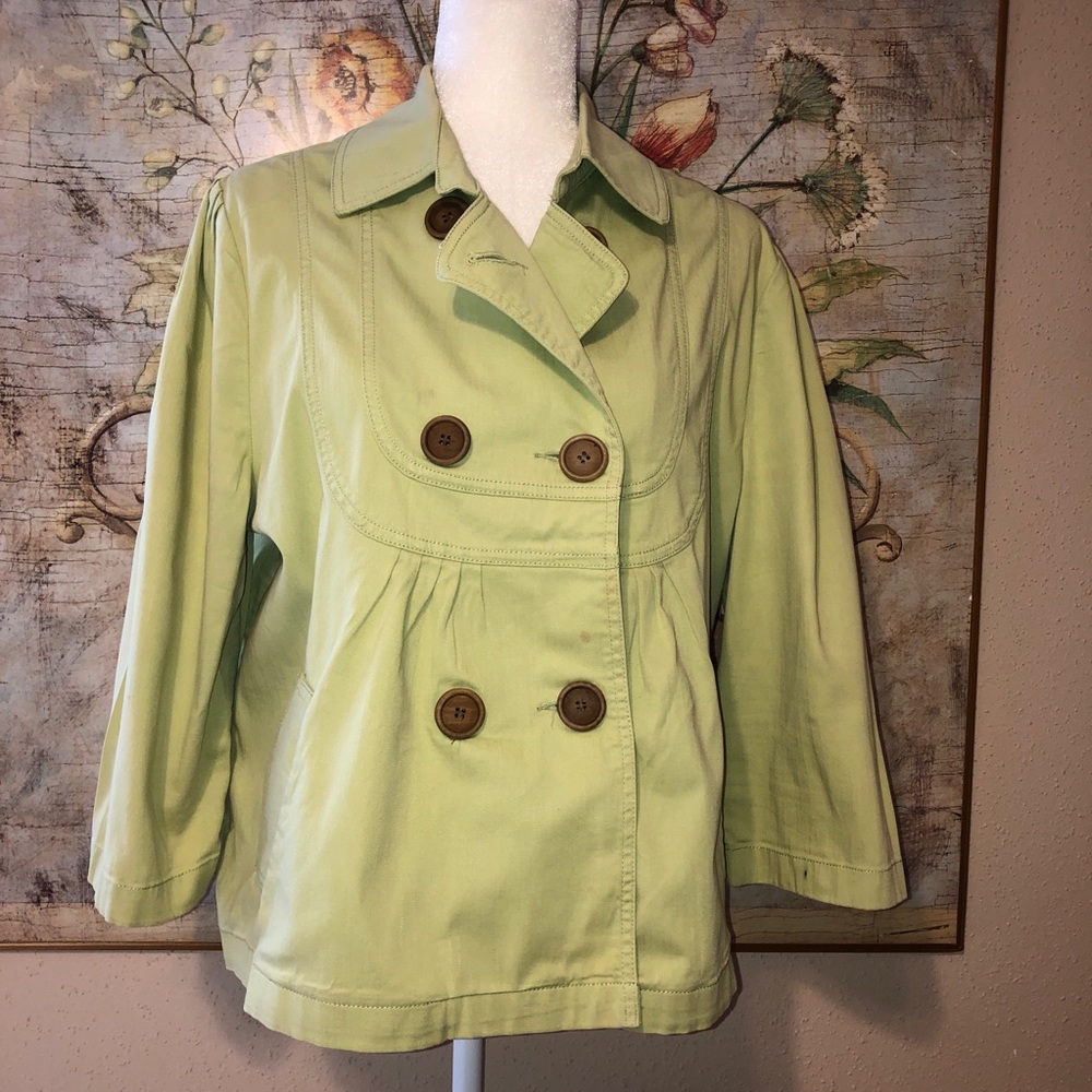 Ambition Light Green Pea Coat Sz L